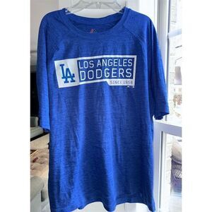 Majestic‎ Men's Los Angeles Dodgers Blue T-Shirt Size Large Short Sleeve